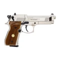 pistolet wiatrówka Beretta M92 FS nickel wood 4,5 mm widok z boku