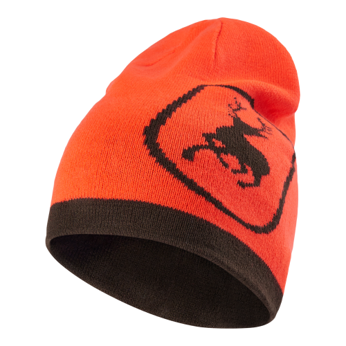 detal dzianiny czapki Deerhunter logo
