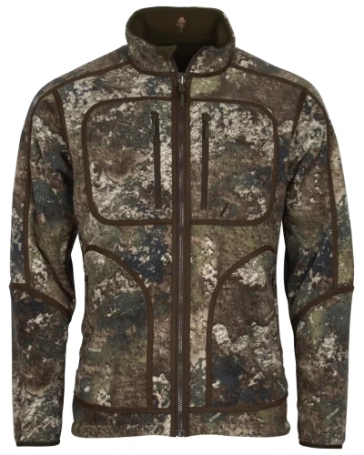 dwustronna kurtka polarowa Pinewood Furudal Camou  Hunting brown Strata widok z przodu