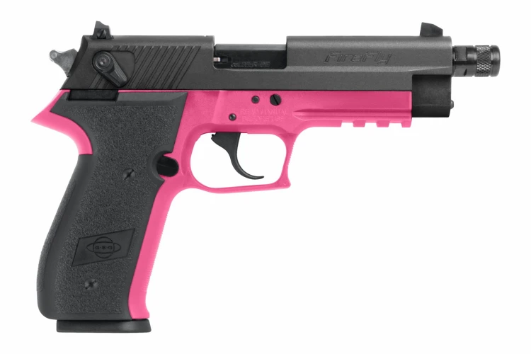 Pistolet GSG Fire Fly SD Pink .22LR – widok z profilu