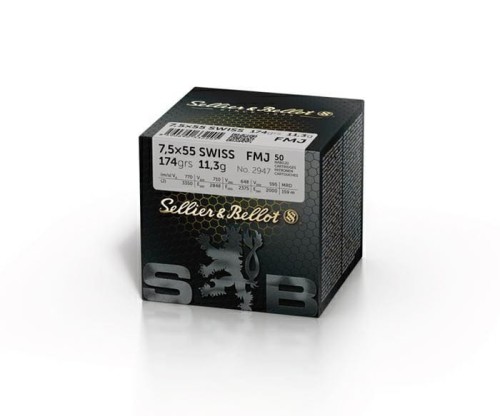 amunicja Sellier &amp; Bellot 7,5x55 Swiss FMJ 11,3 g pudełko 50 sztuk