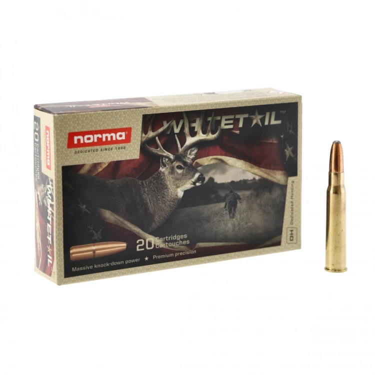 pojedynczy nabój 8x57JS Norma Whitetail Soft Point 12,7 g widok z boku