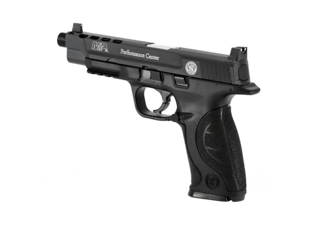 widok z góry na zamek i przyrządy celownicze pistoletu M&amp;P9L Performance Center 4,5 mm