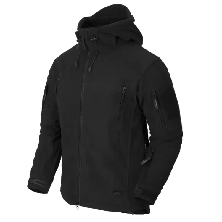 Bluza Helikon Patriot Double Fleece Czarna XL – widok z przodu