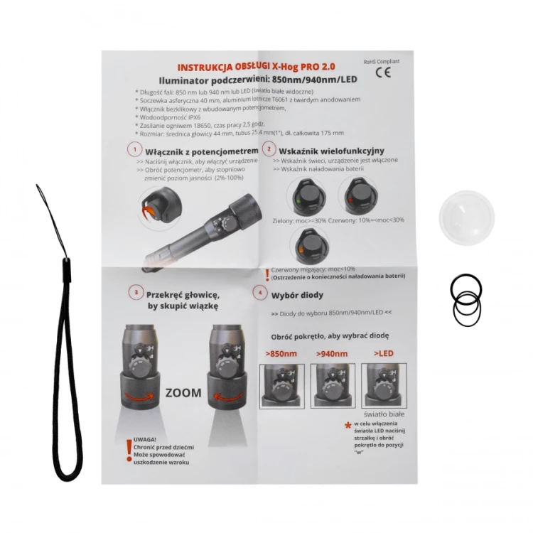 Iluminator laserowy X-hog pro v2 LED 940/850nm