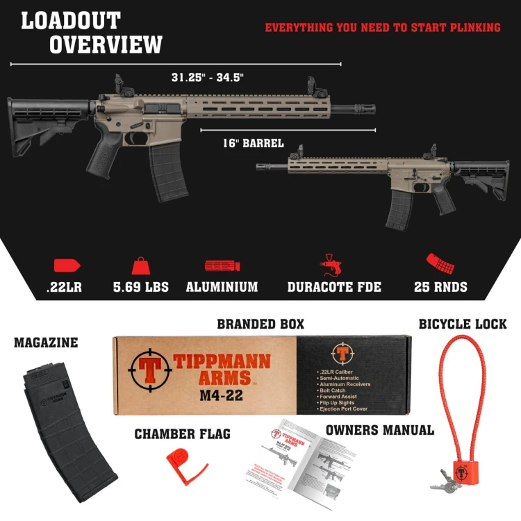 Karabin Tippmann M4-22 Elite-L 16" FDE 22LR