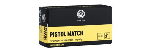 22LR (5,6mm) RWS PISTOL MATCH; 2,6g/40gr