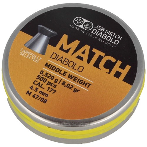 Śrut JSB Match Middle Weight 4,50 500szt płaski-gładki