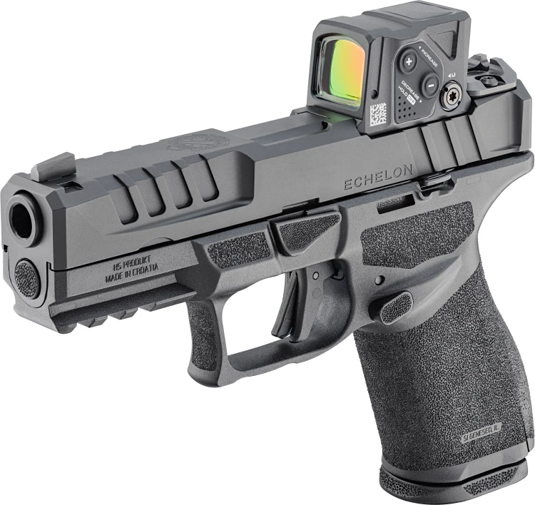 Pistolet HS Echelon Compact 4" COA 9mm Luger; czarna muszka i szczerbinka + kolimator Aimpoint COA Red Dot