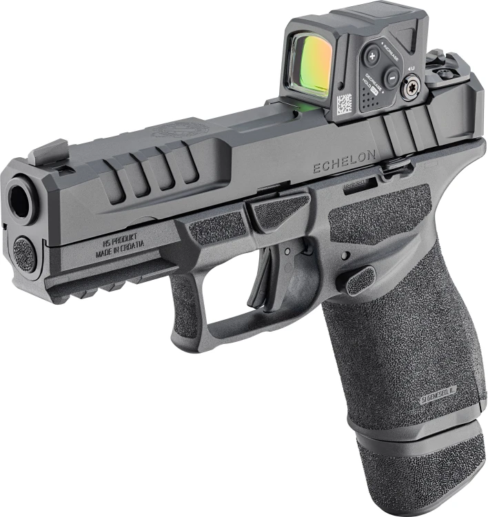 Pistolet HS Echelon Compact 4" COA 9mm Luger; czarna muszka i szczerbinka + kolimator Aimpoint COA Red Dot