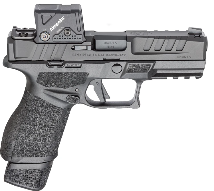 Pistolet HS Echelon Compact 4" COA 9mm Luger; czarna muszka i szczerbinka + kolimator Aimpoint COA Red Dot