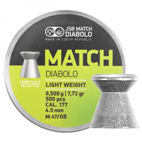 Śrut diabolo JSB Match Light 4,50 500szt płaski