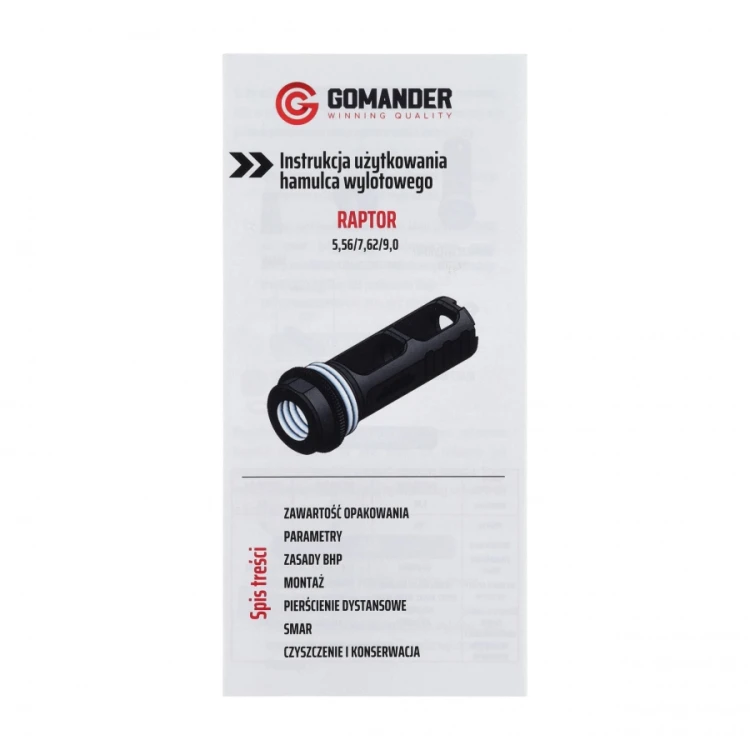 Hamulec wylotowy Gomander Raptor 7,62 M14x1 LH