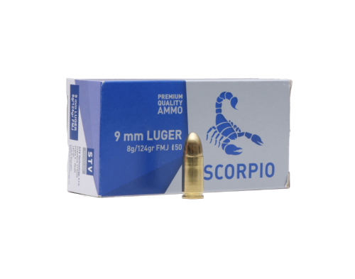 Amunicja STV Scorpio 8,0g 124gr FMJ 9mm Luger