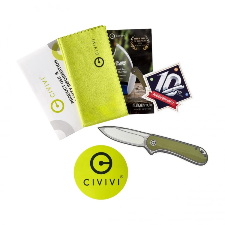 Nóż składany Civivi Elementum C907T green micarta