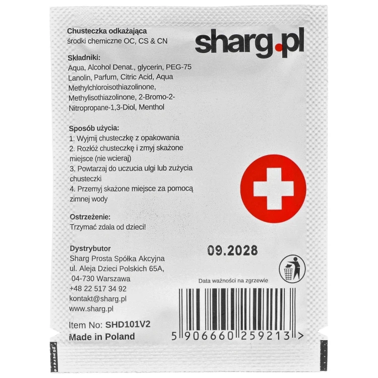 Chusteczka neutralizująca gaz pieprzowy Sharg