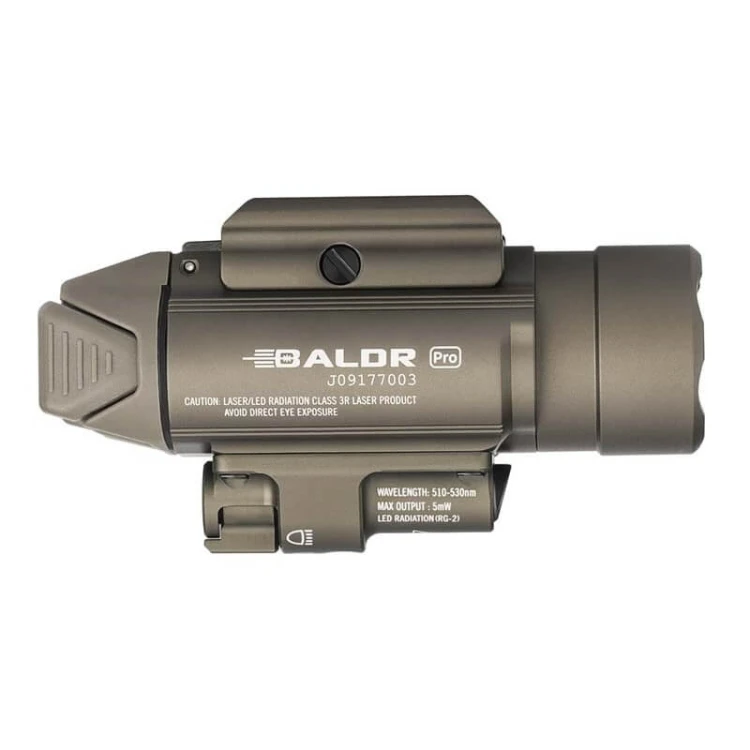 Latarka Olight Baldr PRO Desert TAN 1350lm zielony