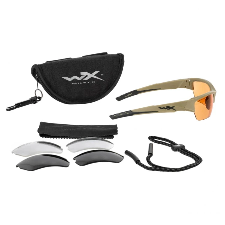 Okulary taktyczne Wiley X Valor 2.5 CHVAL06T grey / clear / light rust - ZESTAW