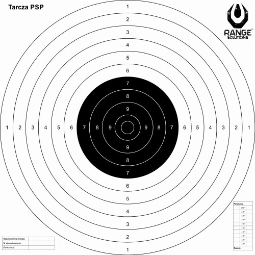 Tarcze strzeleckie Range Solutions "TS-2 PSP" klasyczne 50szt.