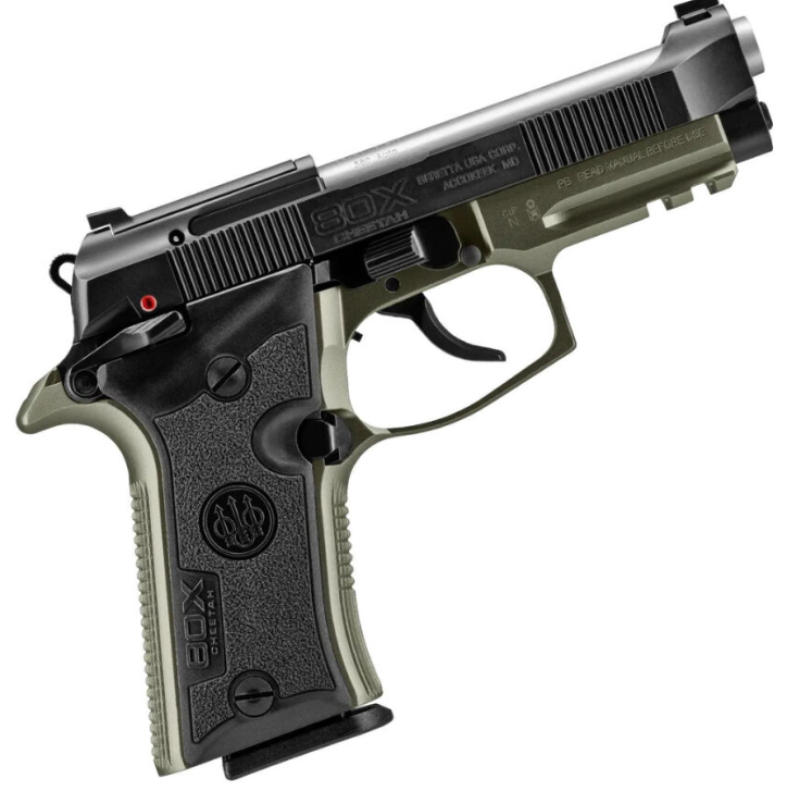 Pistolet Beretta 80X Cheetah Green .380 Auto – widok ogólny