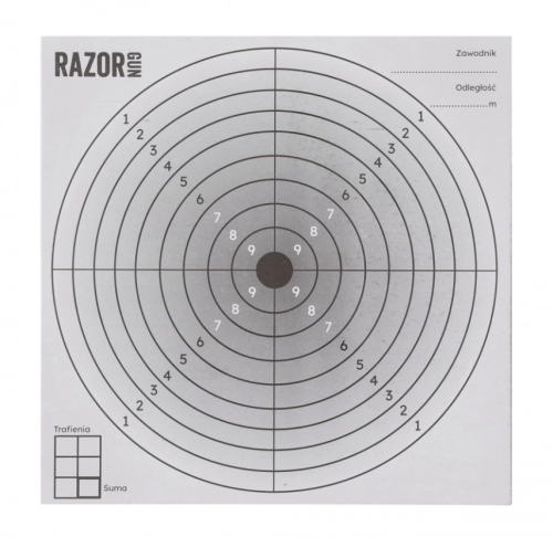 Tarcze strzeleckie RazorGun 14x14 – zestaw 100 sztuk