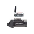 Latarka Streamlight TLR-7 sub, widok z przodu, ukazujący strumień światła o dużej mocy (500-1000 lumenów) i anodyzowane aluminium.