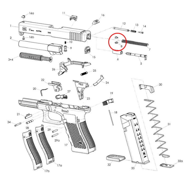 Zabezpieczenie sprężyny iglicy Eemann Tech Glock