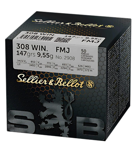 Amunicja 308WIN S&amp;B 9,55 g FMJ