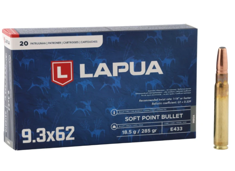 Amunicja 9,3x62 Lapua 18,5 g 285GR SP Mega