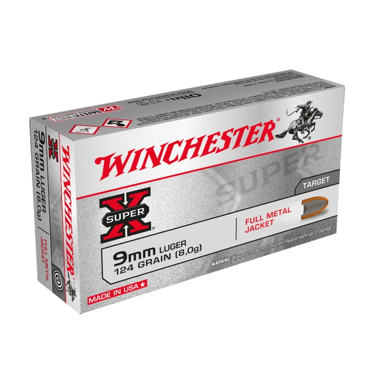 Amunicja 9mm Luger Winchester 8,0 G 124 GR FMJ