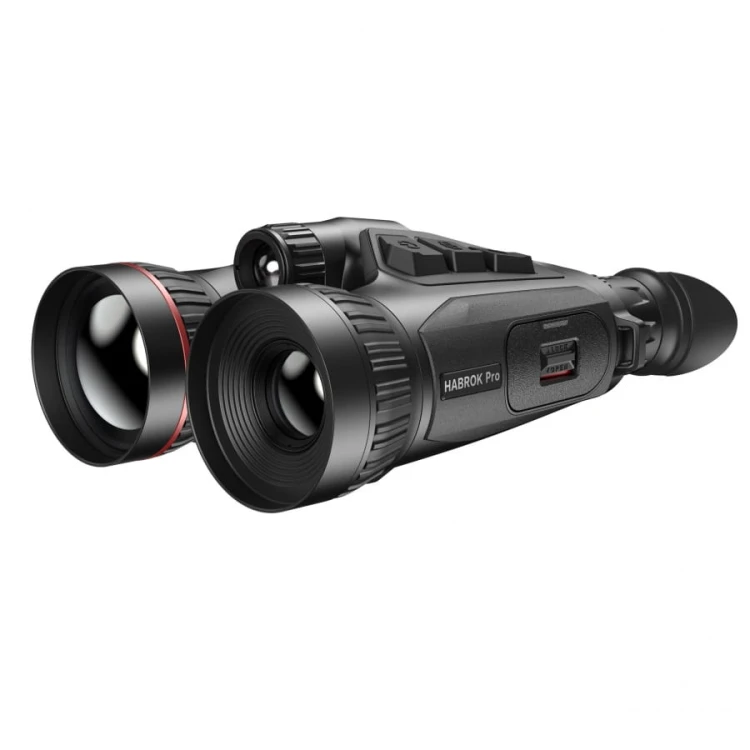 Obiektywy lornetki HIKMICRO Habrok Pro, umożliwiające obrazowanie termowizyjne i światła widzialnego 4K.