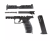 WALTHER PDP Compact 9mm, widok na zamek i nacięcia.