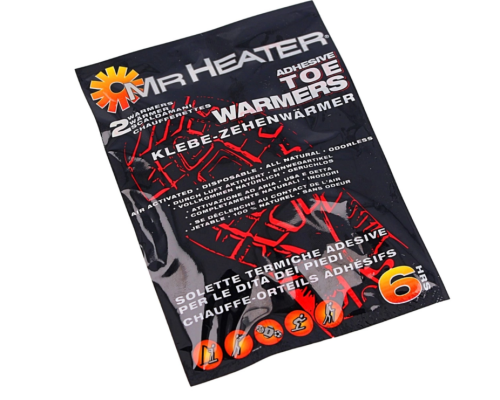Ogrzewacze do stóp Mr. Heater używane w butach  myśliwskich lub turystycznych