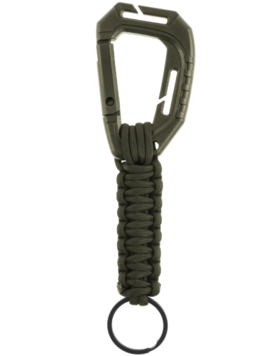 Brelok Mil-Tec Paracord z kompozytowym karabińczykiem MOLLE w kolorze Olive.