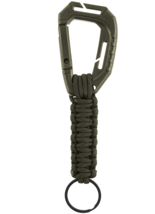 Brelok Mil-Tec Paracord z kompozytowym karabińczykiem MOLLE w kolorze Olive.