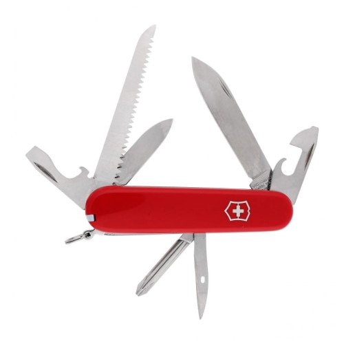 Scyzoryk Victorinox Hiker z 13 funkcjami, w tym piłą do drewna i śrubokrętem krzyżakowym.