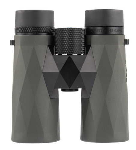 Lornetka Delta Optical Forest Gen3, widok na obiektywy i ergonomiczną, gumowaną obudowę.