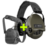 ACE Słuchawki oliwkowe + Torba na słuchawki Impact Sport, MSA Sordin - dark grey