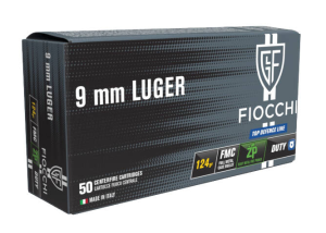 Amunicja Fiocchi ZP FMC 8,0g 124gr 9mm Luger 