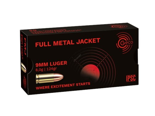 Amunicja Geco 8,0g 124gr FMJ 9mm Luger