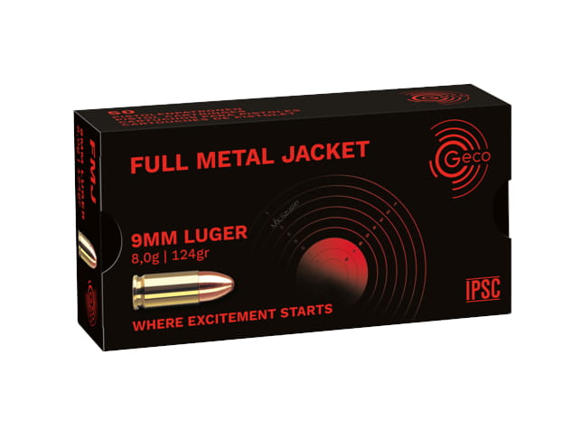 Amunicja Geco 8,0g 124gr FMJ 9mm Luger