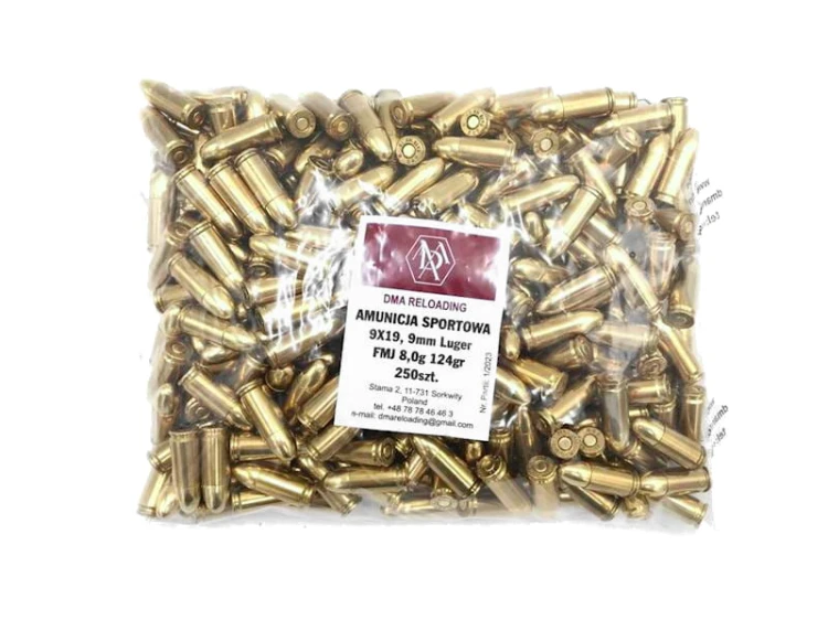 Amunicja DMA 8,0g 124gr FMJ 9mm Luger