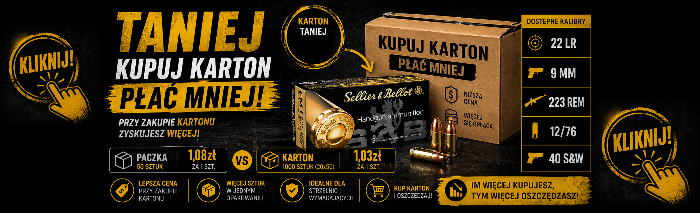 Najtańsza amunicja w Polsce 9mm 22lr 223rem